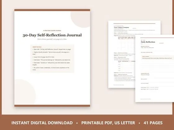 30-Day Self-Reflection Journal preview