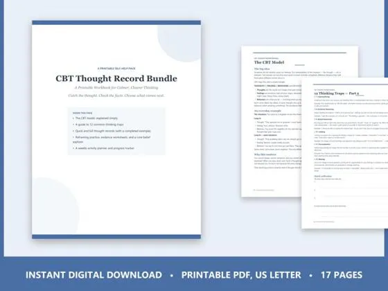 CBT Thought Record Bundle preview