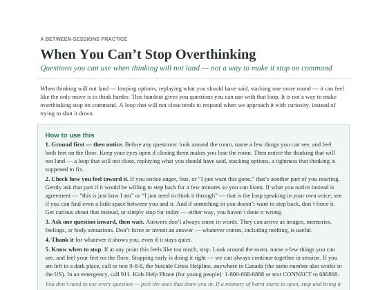 When You Can&rsquo;t Stop Overthinking preview