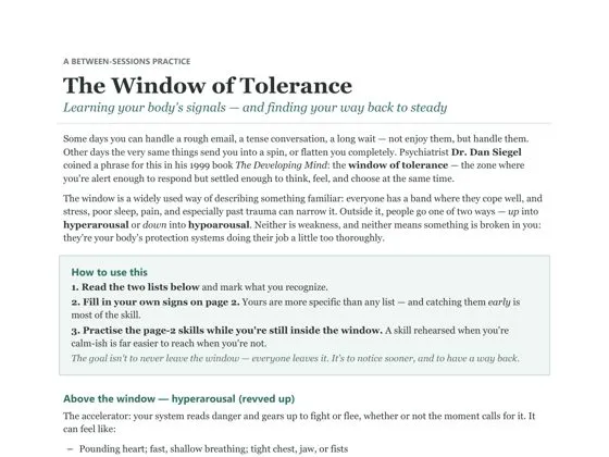 The Window of Tolerance preview